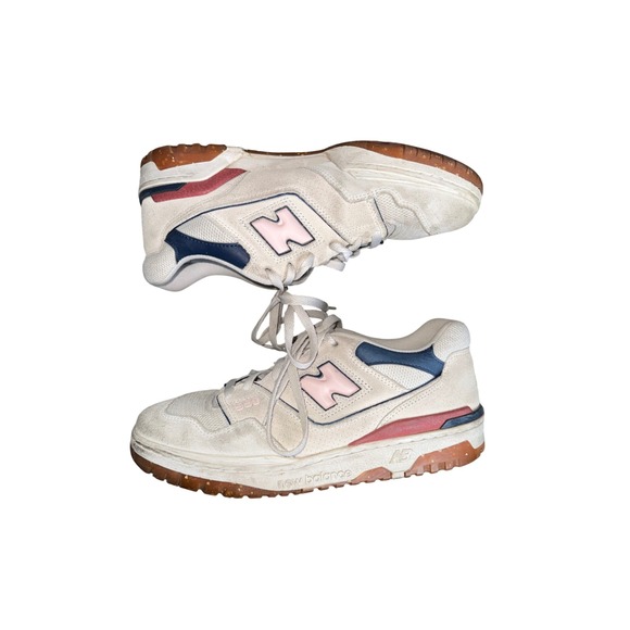 New Balance 550 Sneaker Womens 10 Cream Pink Navy BBW550NP Good Retro Basketball - Picture 5 of 8